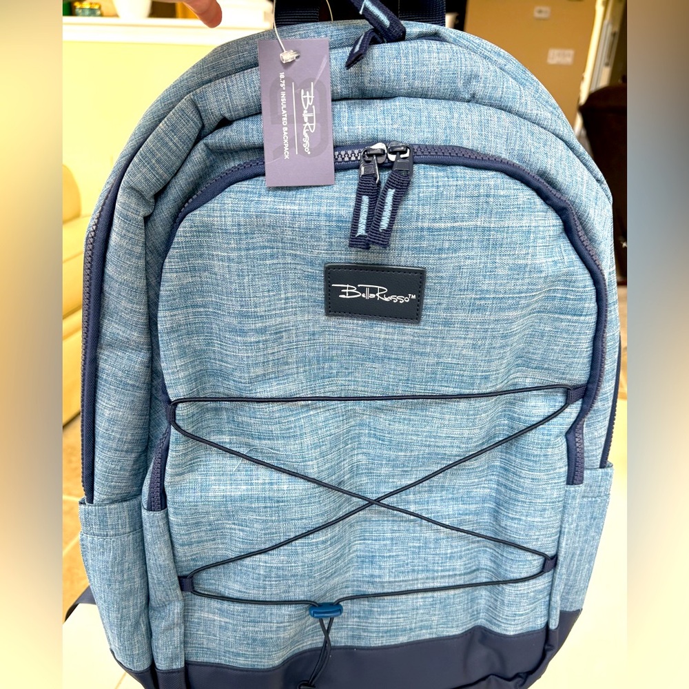 Blue insulated Backpack by Bella Russo. NWT